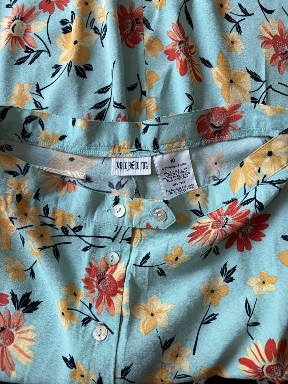 Mixit Floral Maxi Skirt in Light Blue with Yellow & Coral Flowers